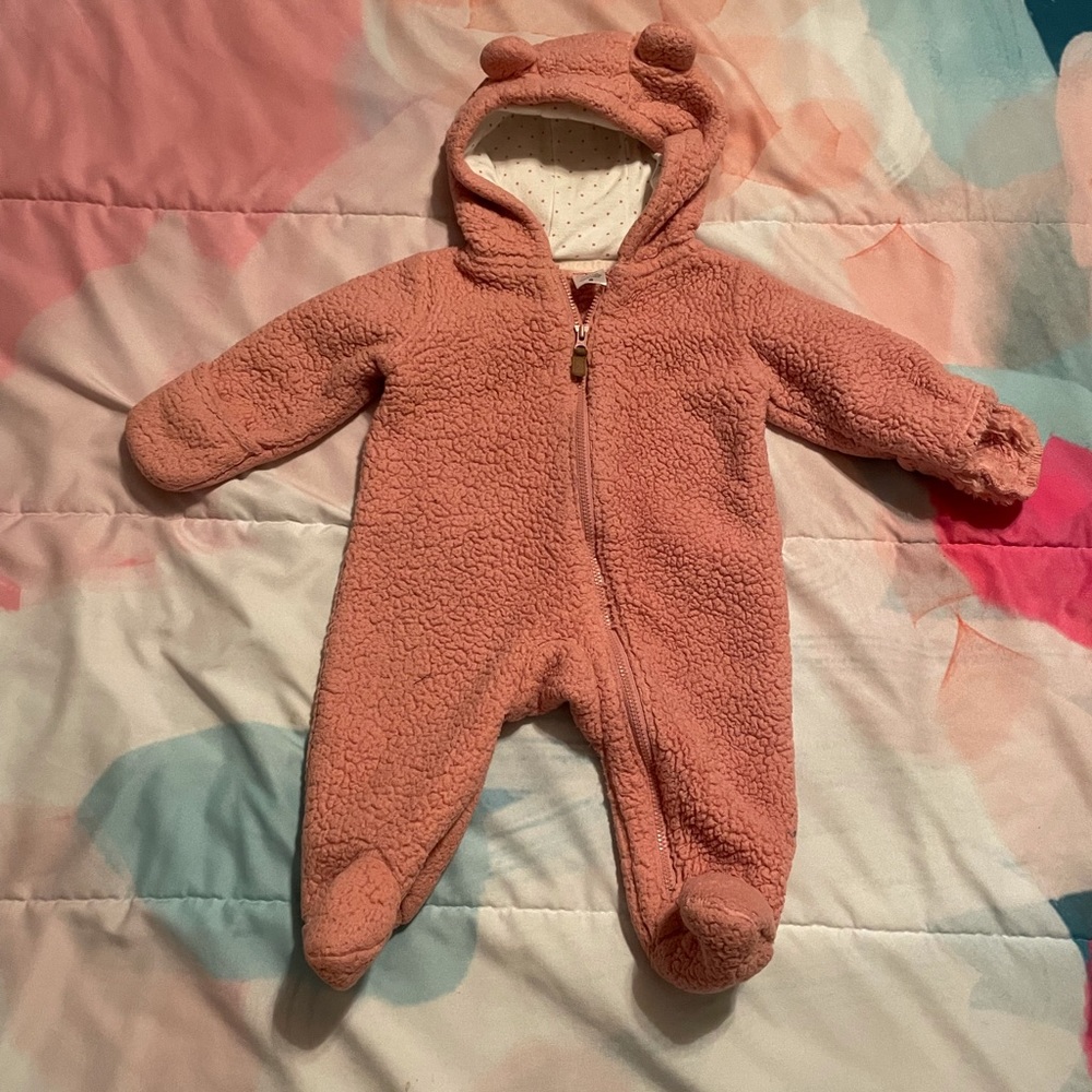 Carter’s Pink Sherpa Pram Size - 3 months